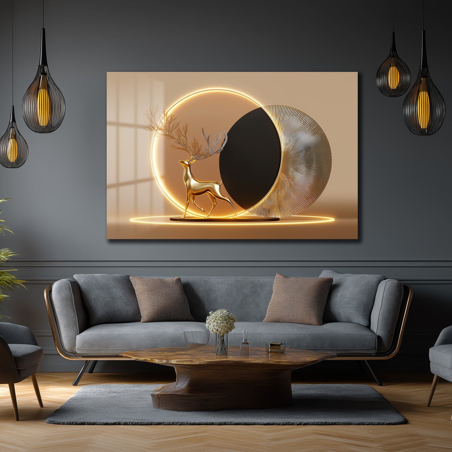 DEKORATİF YATAY CAM TABLO - TT3185