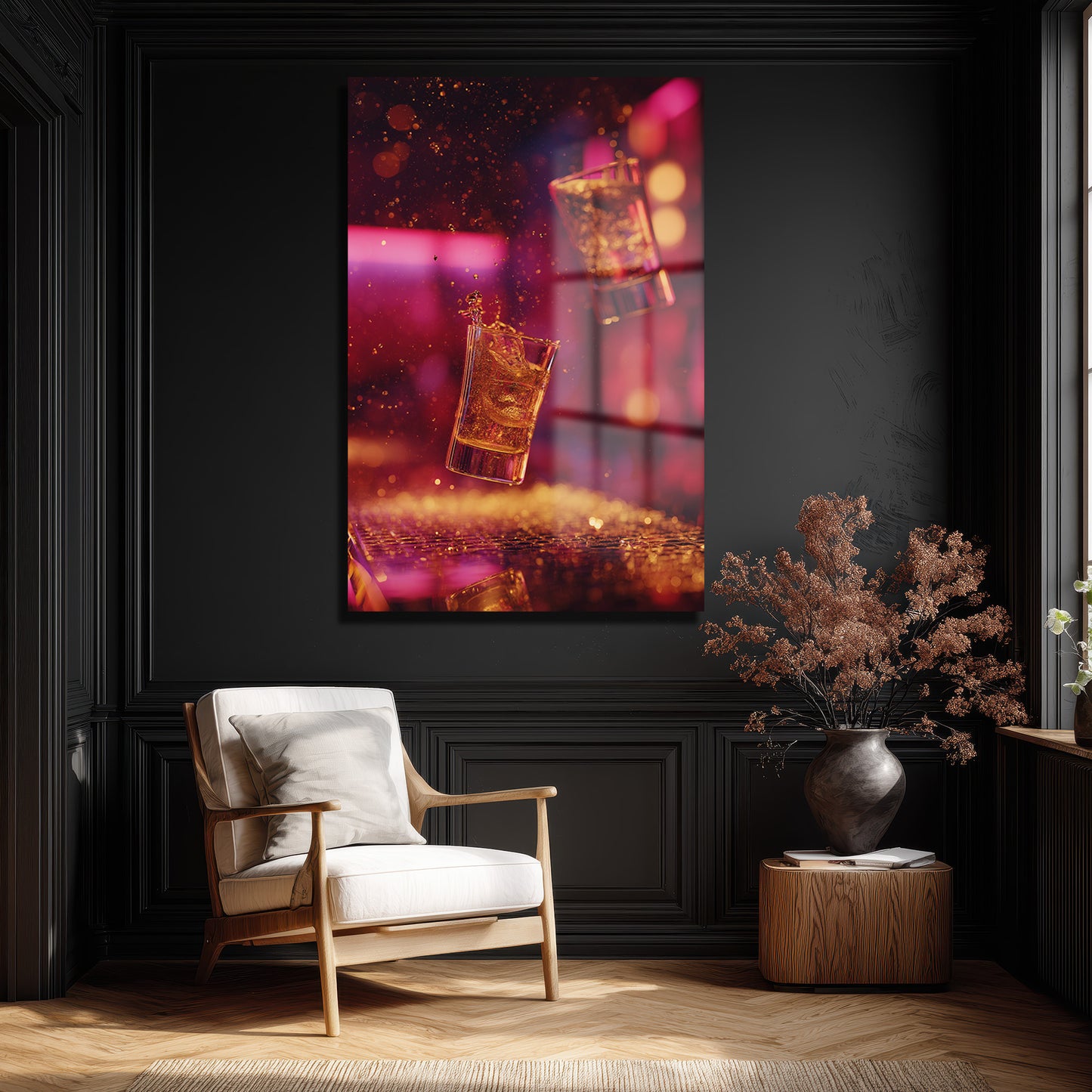 DEKORATİF DİKEY CAM TABLO - TT3328