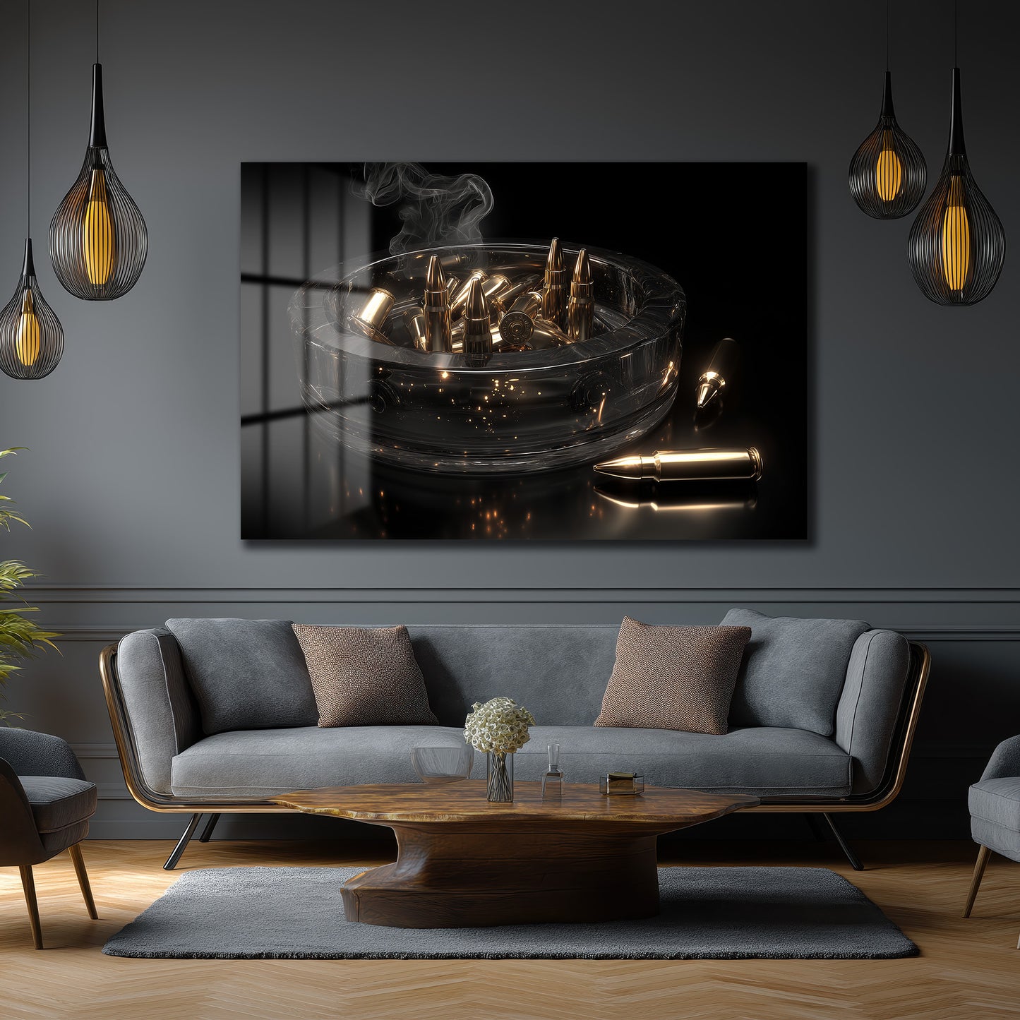 DEKORATİF YATAY CAM TABLO - TT3187