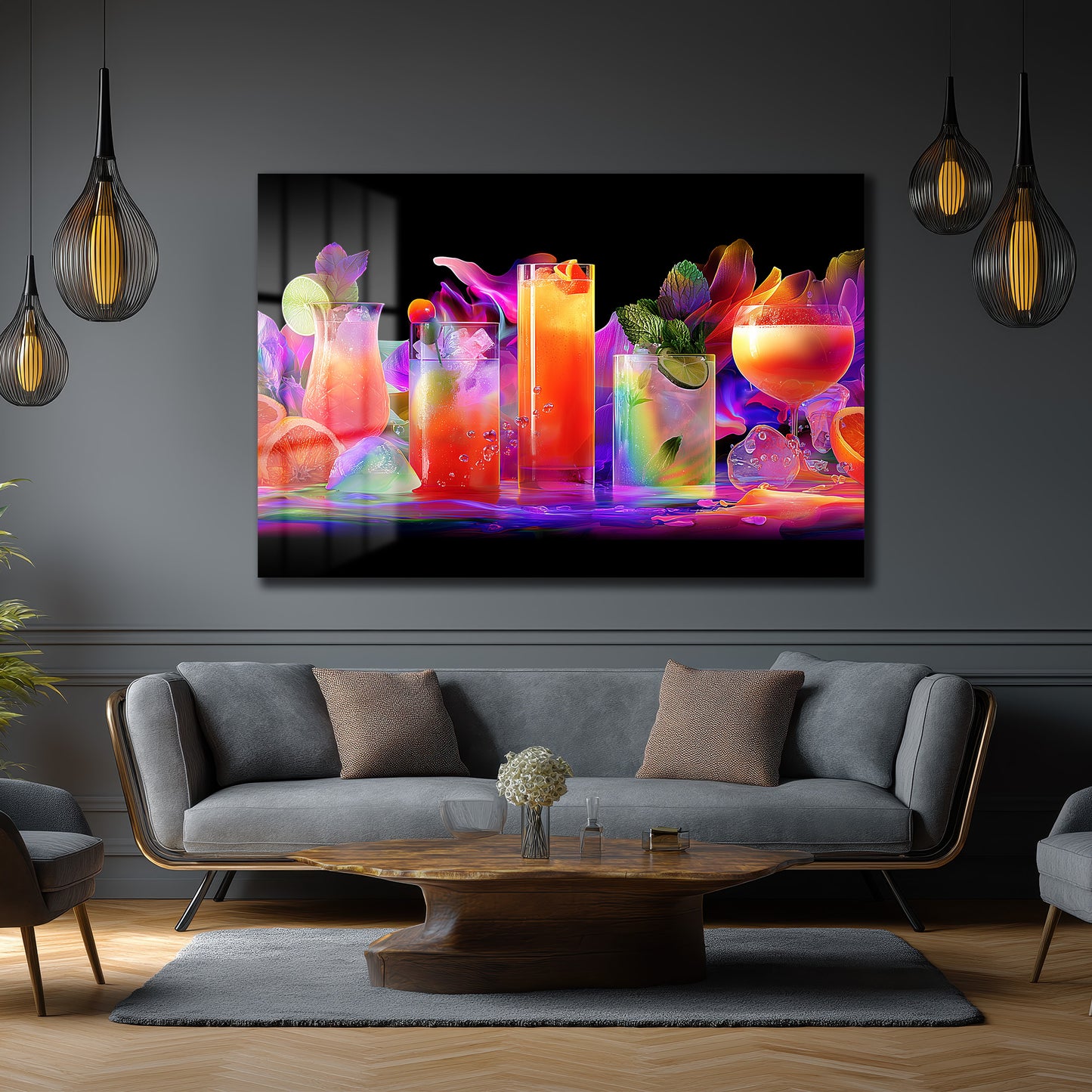 DEKORATİF YATAY CAM TABLO - TT3189