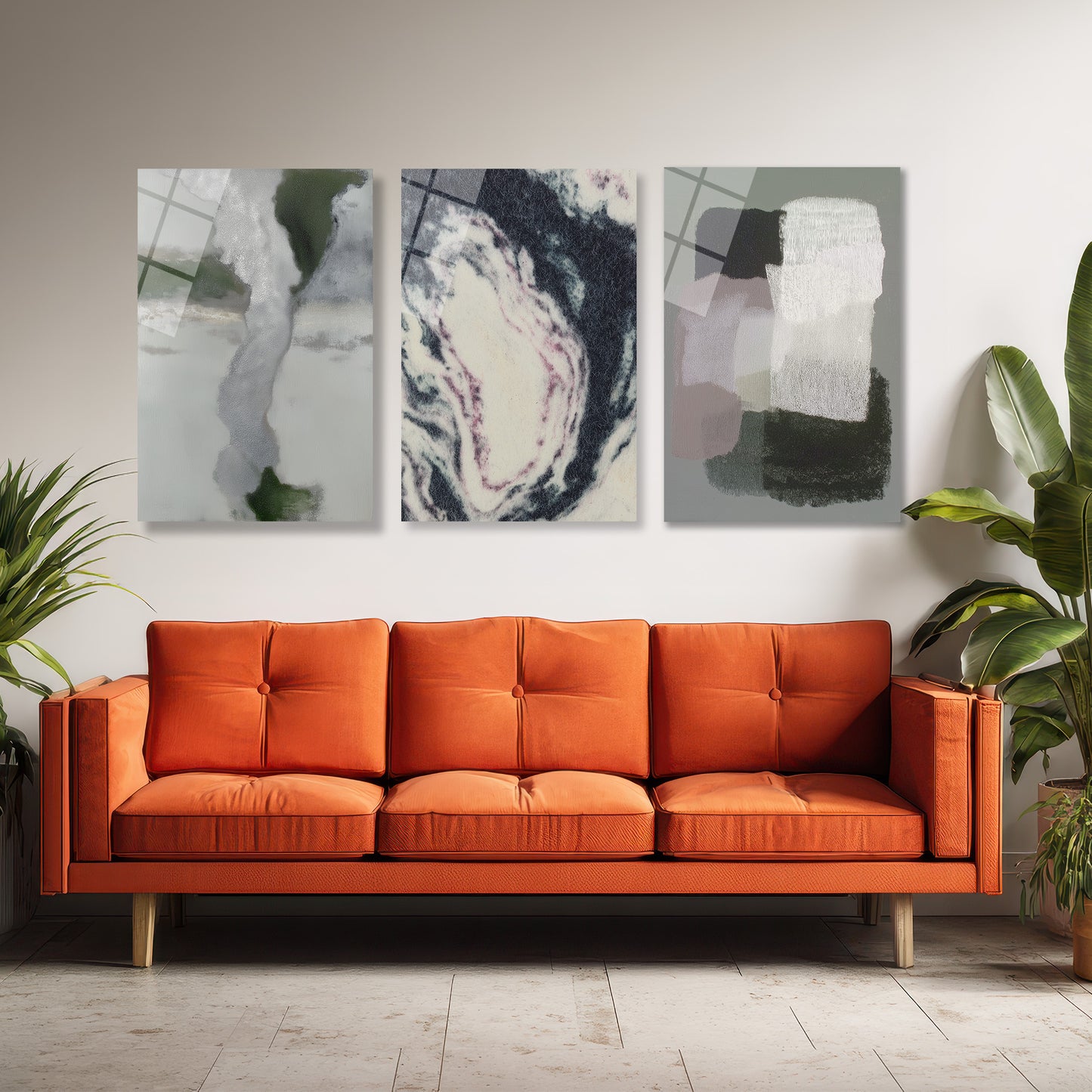 ÜÇLÜ DİKEY CAM TABLO SETİ - TT4132