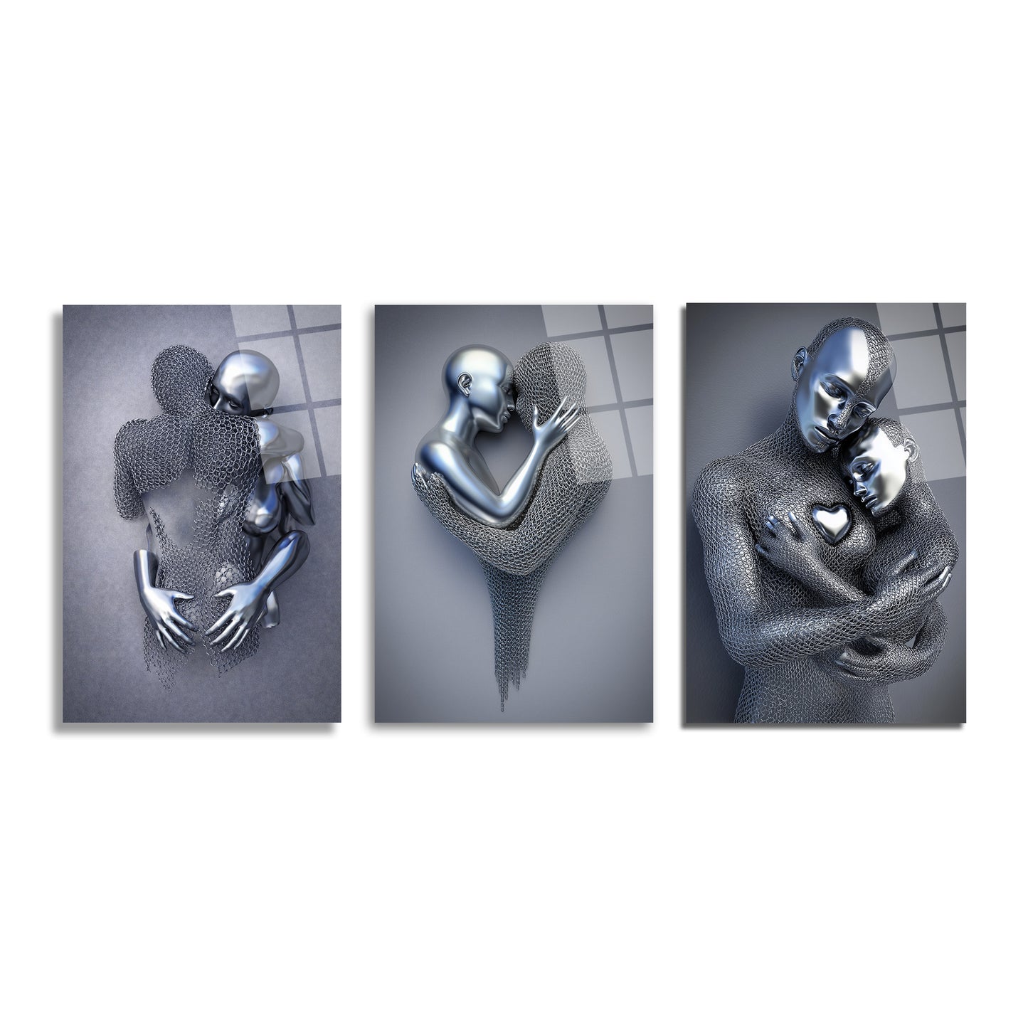 ÜÇLÜ DİKEY CAM TABLO SETİ - TT4154