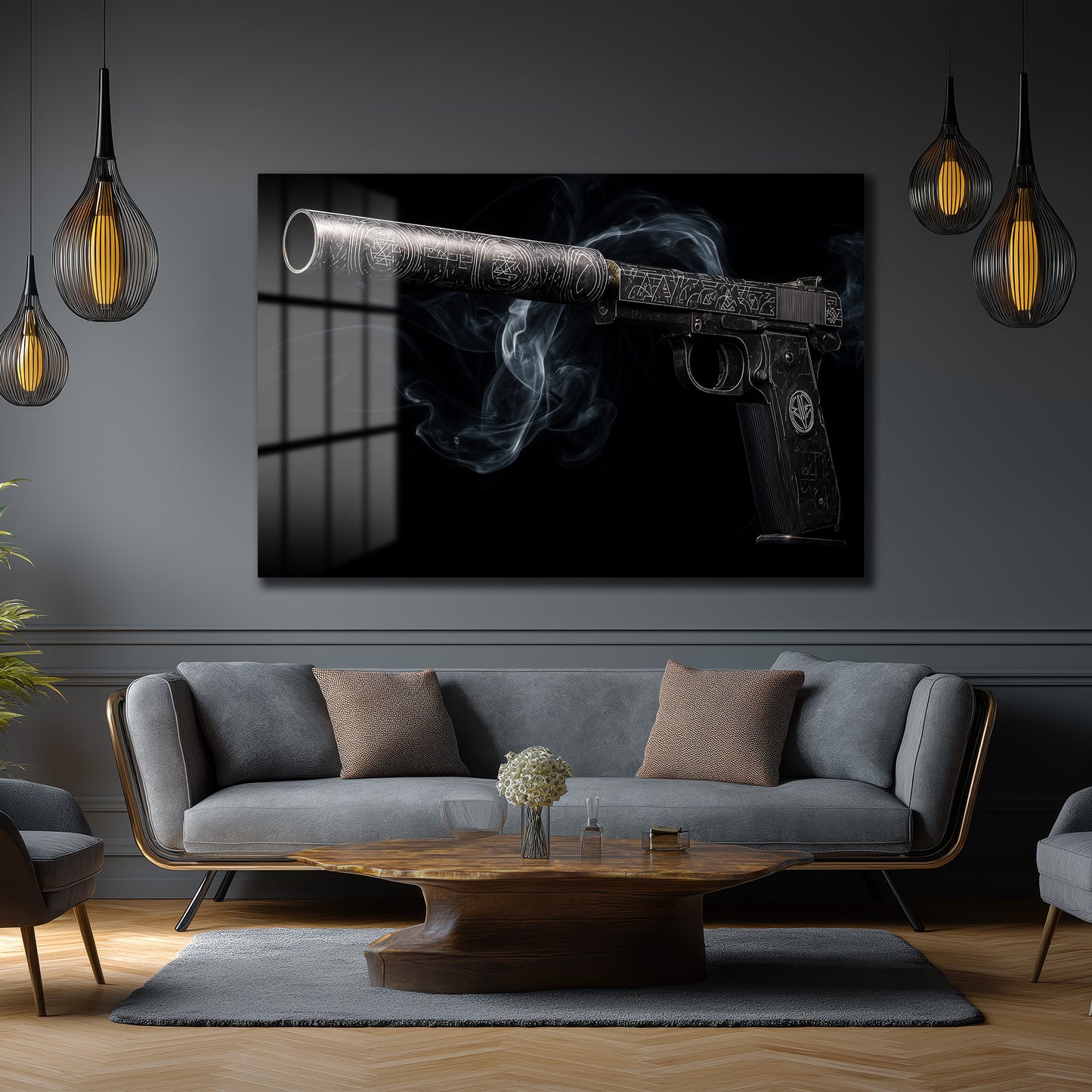 DEKORATİF YATAY CAM TABLO - TT3194