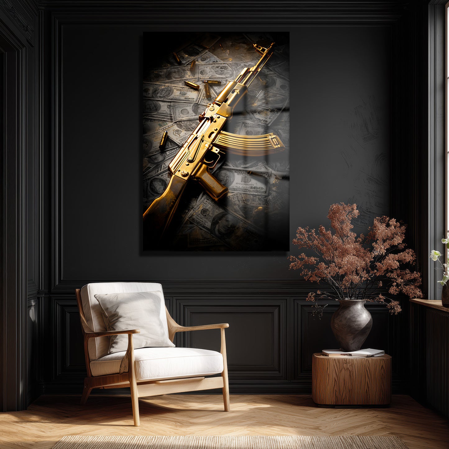 DEKORATİF DİKEY CAM TABLO - TT3374