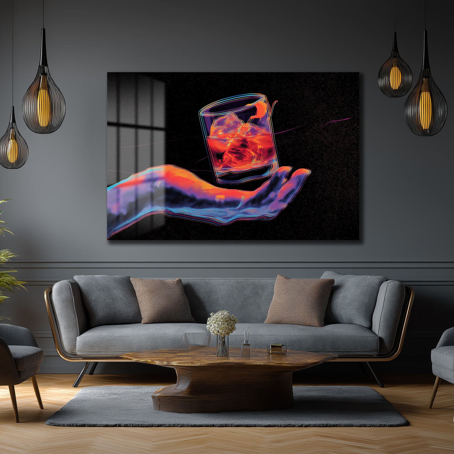 DEKORATİF YATAY CAM TABLO - TT3199