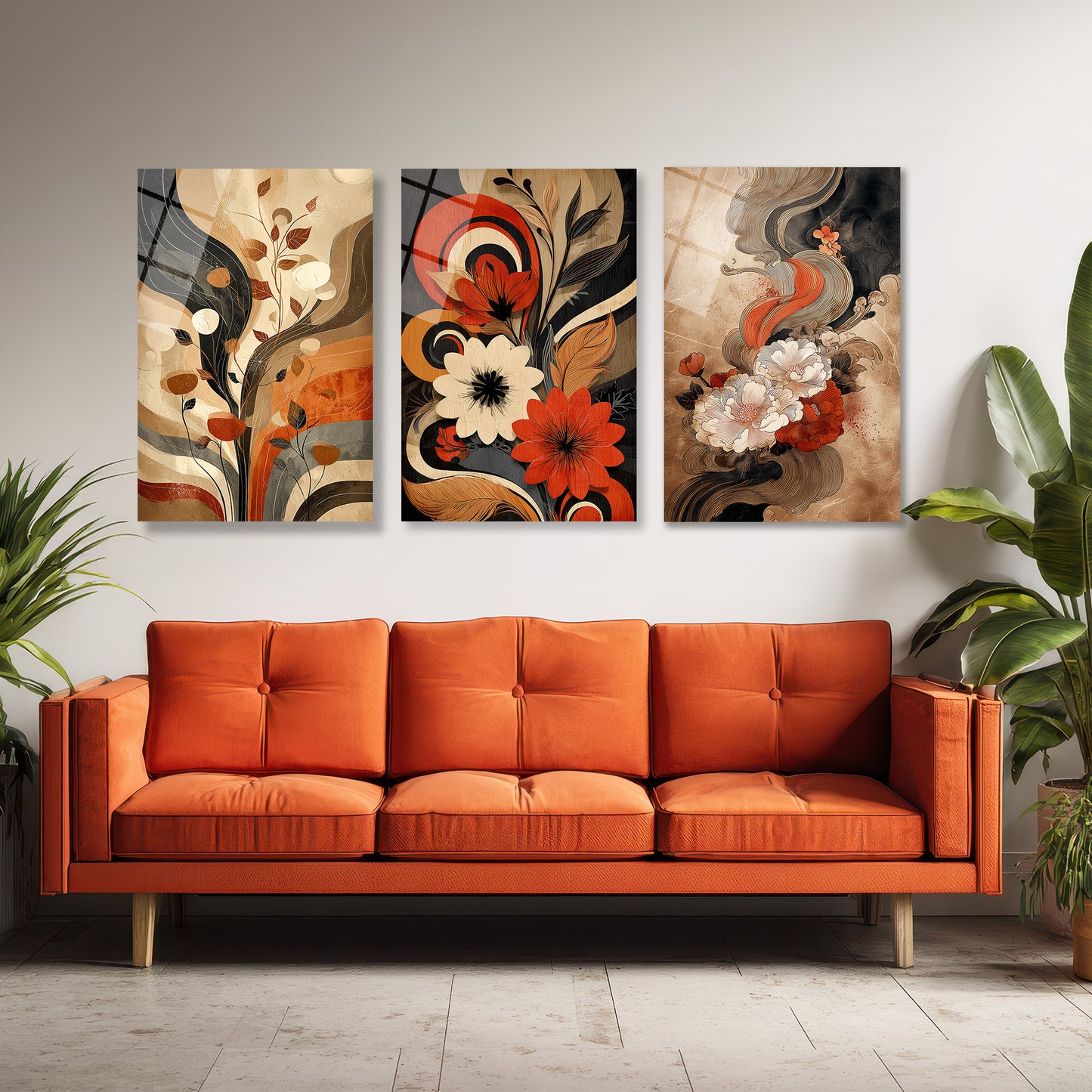 ÜÇLÜ DİKEY CAM TABLO SETİ - TT4141