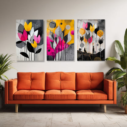 ÜÇLÜ DİKEY CAM TABLO SETİ - TT4142