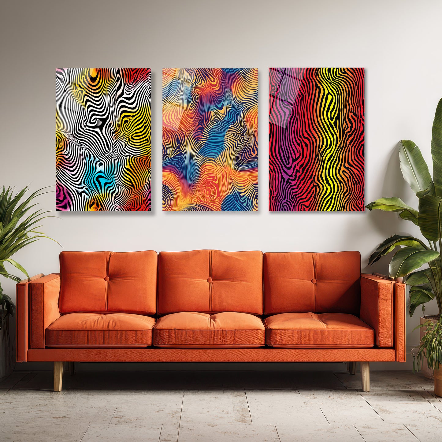 ÜÇLÜ DİKEY CAM TABLO SETİ - TT4143