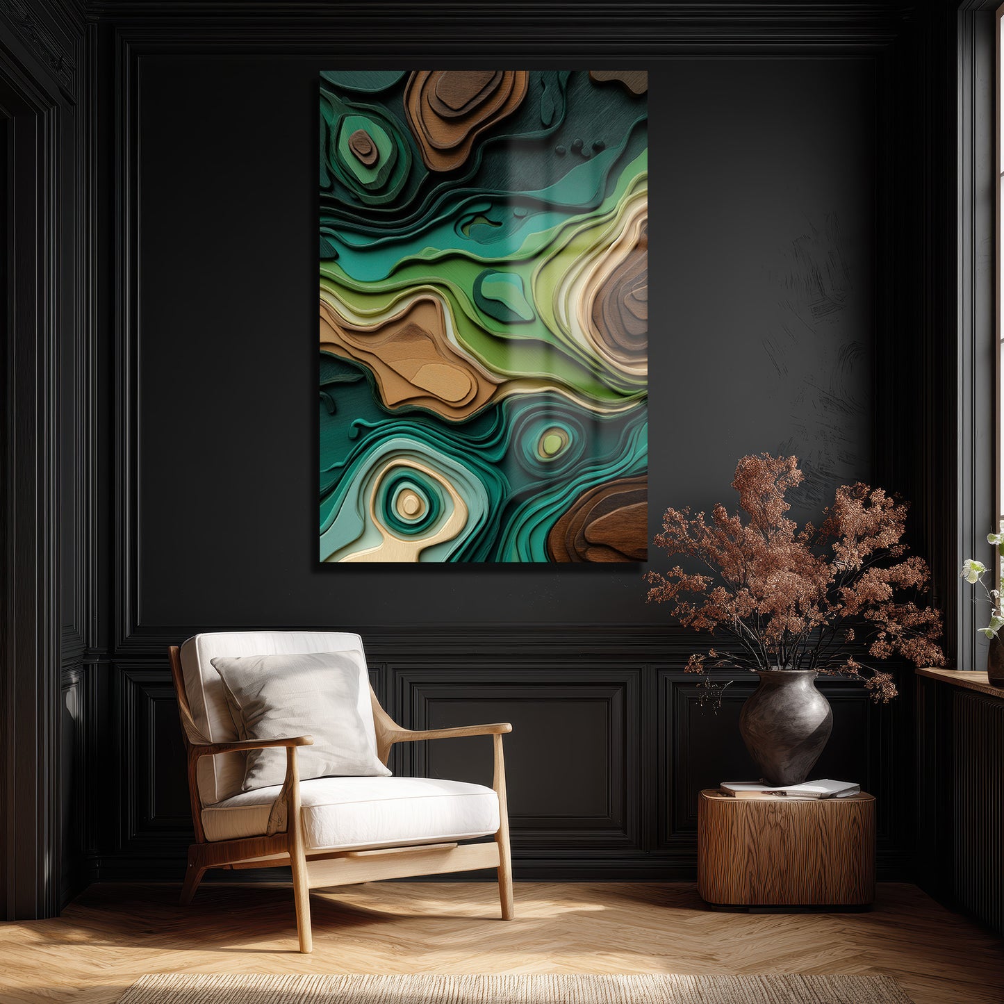 DEKORATİF DİKEY CAM TABLO - TT3381