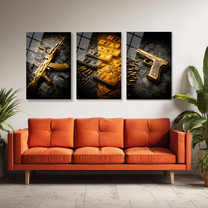 ÜÇLÜ DİKEY CAM TABLO SETİ - TT4145