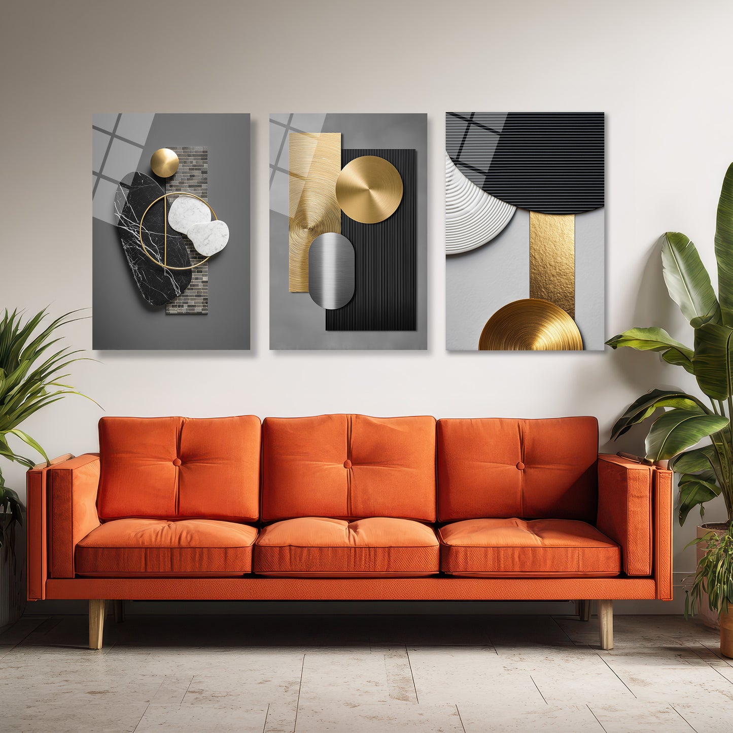 ÜÇLÜ DİKEY CAM TABLO SETİ - TT4146