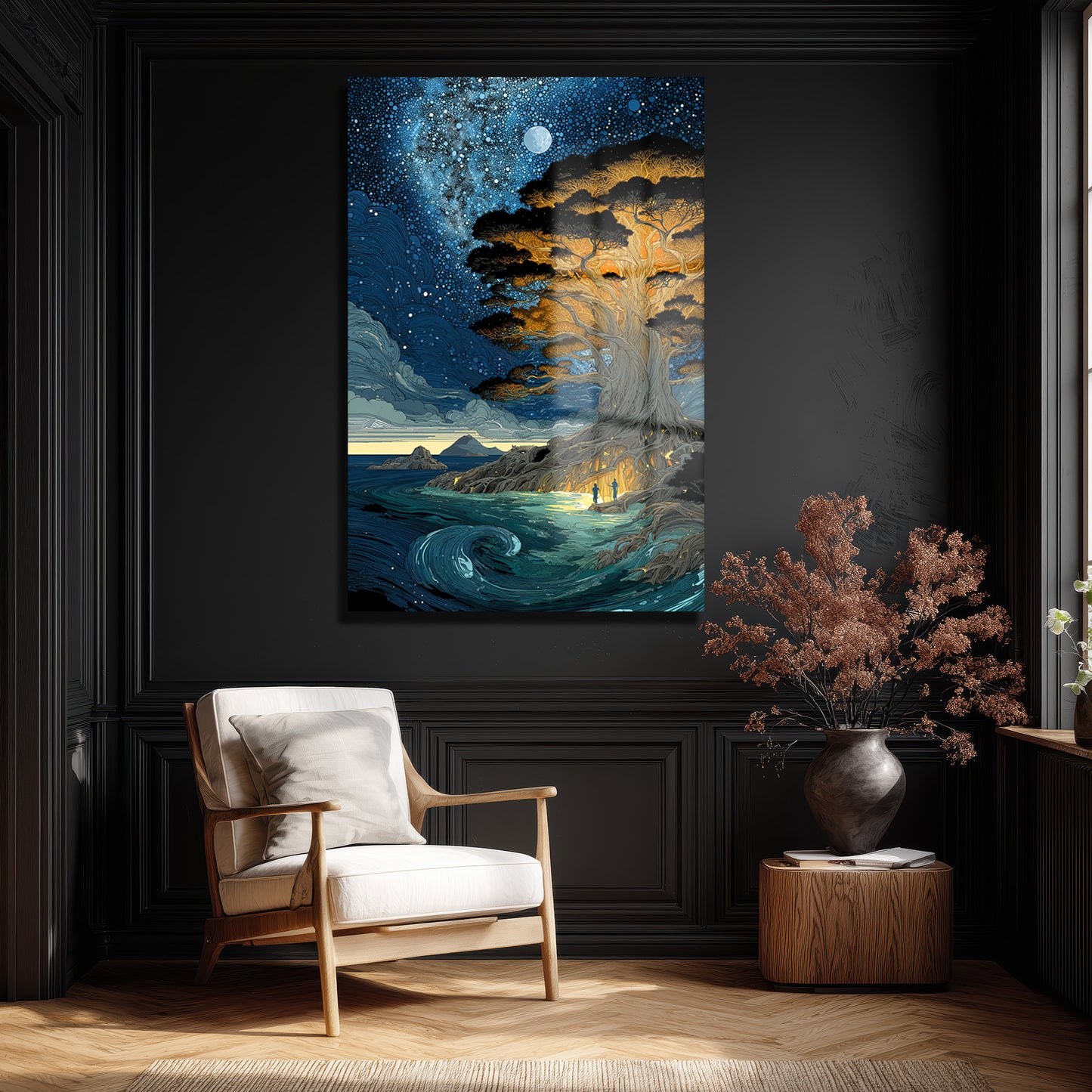 DEKORATİF DİKEY CAM TABLO - TT3456