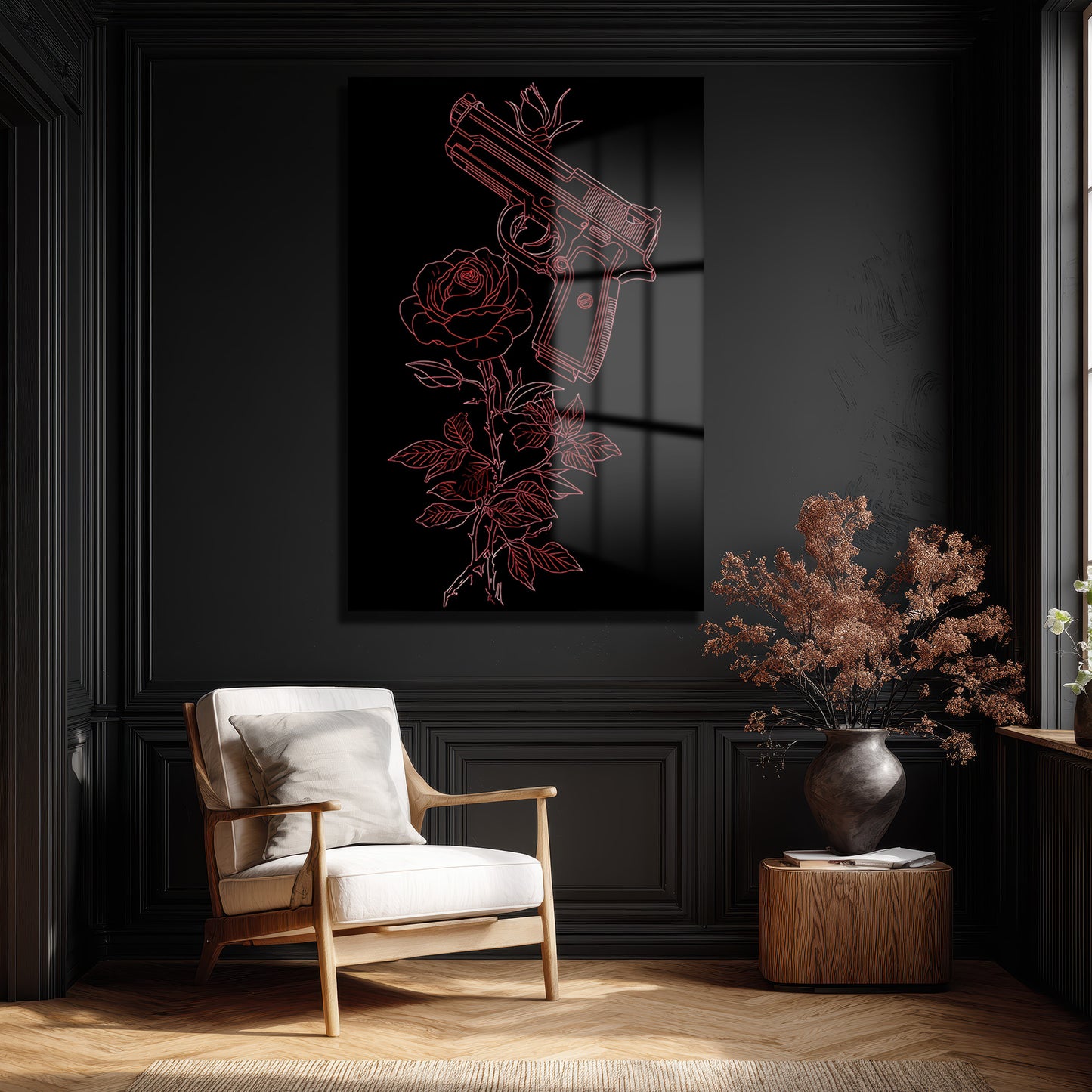 DEKORATİF DİKEY CAM TABLO - TT3352