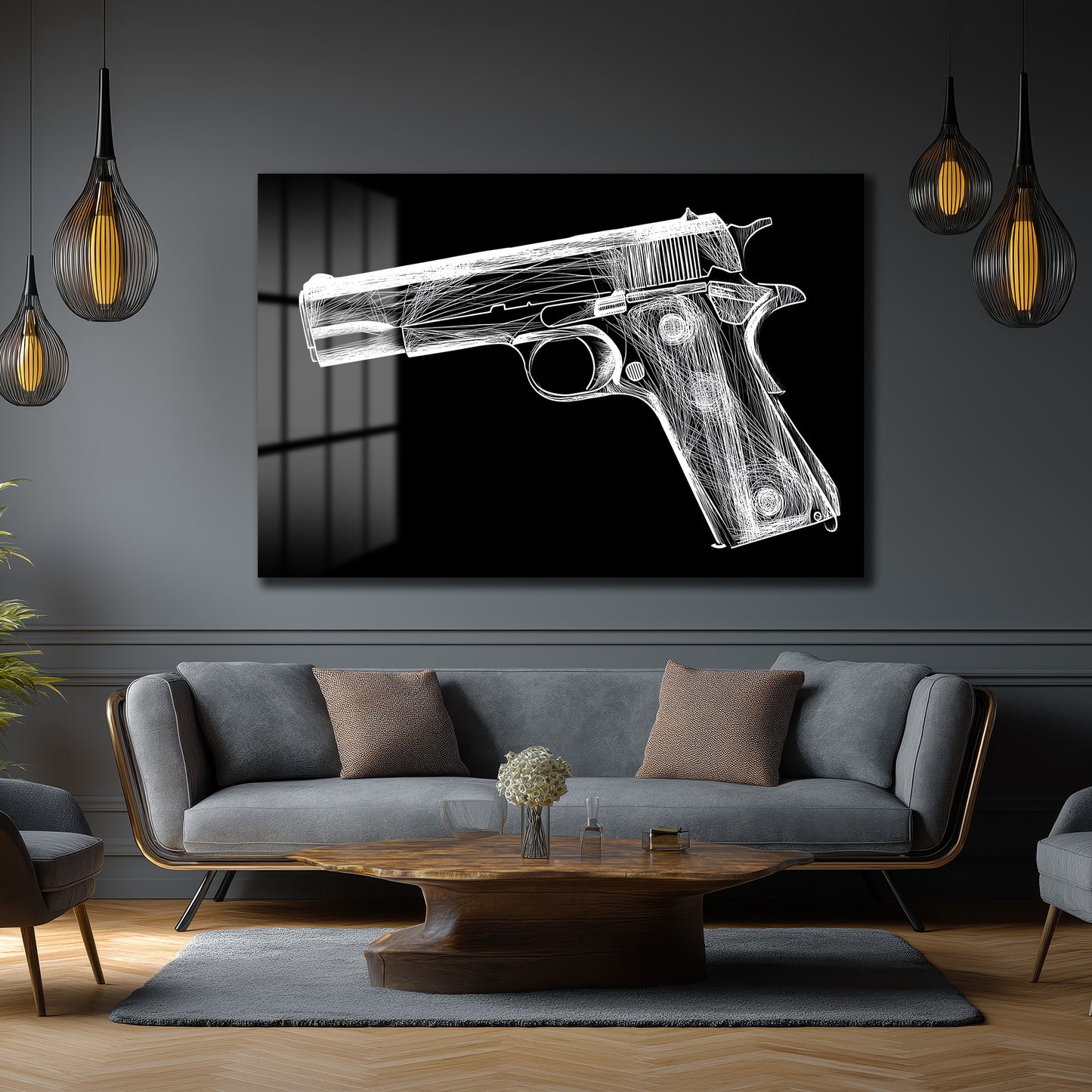 DEKORATİF YATAY CAM TABLO - TT3211