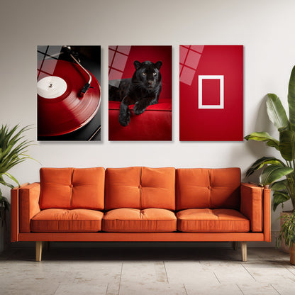 ÜÇLÜ DİKEY CAM TABLO SETİ - TT4153