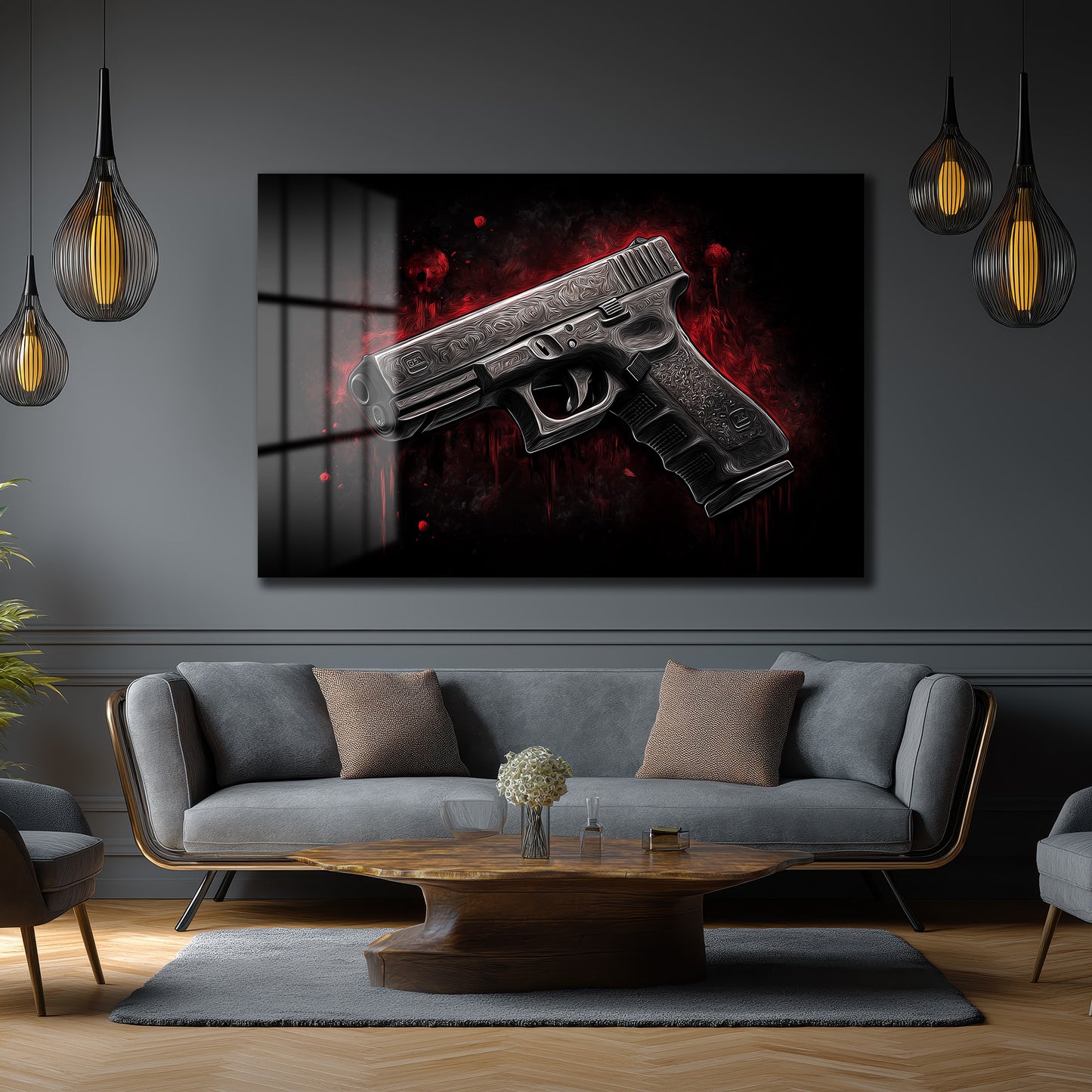 DEKORATİF YATAY CAM TABLO - TT3213