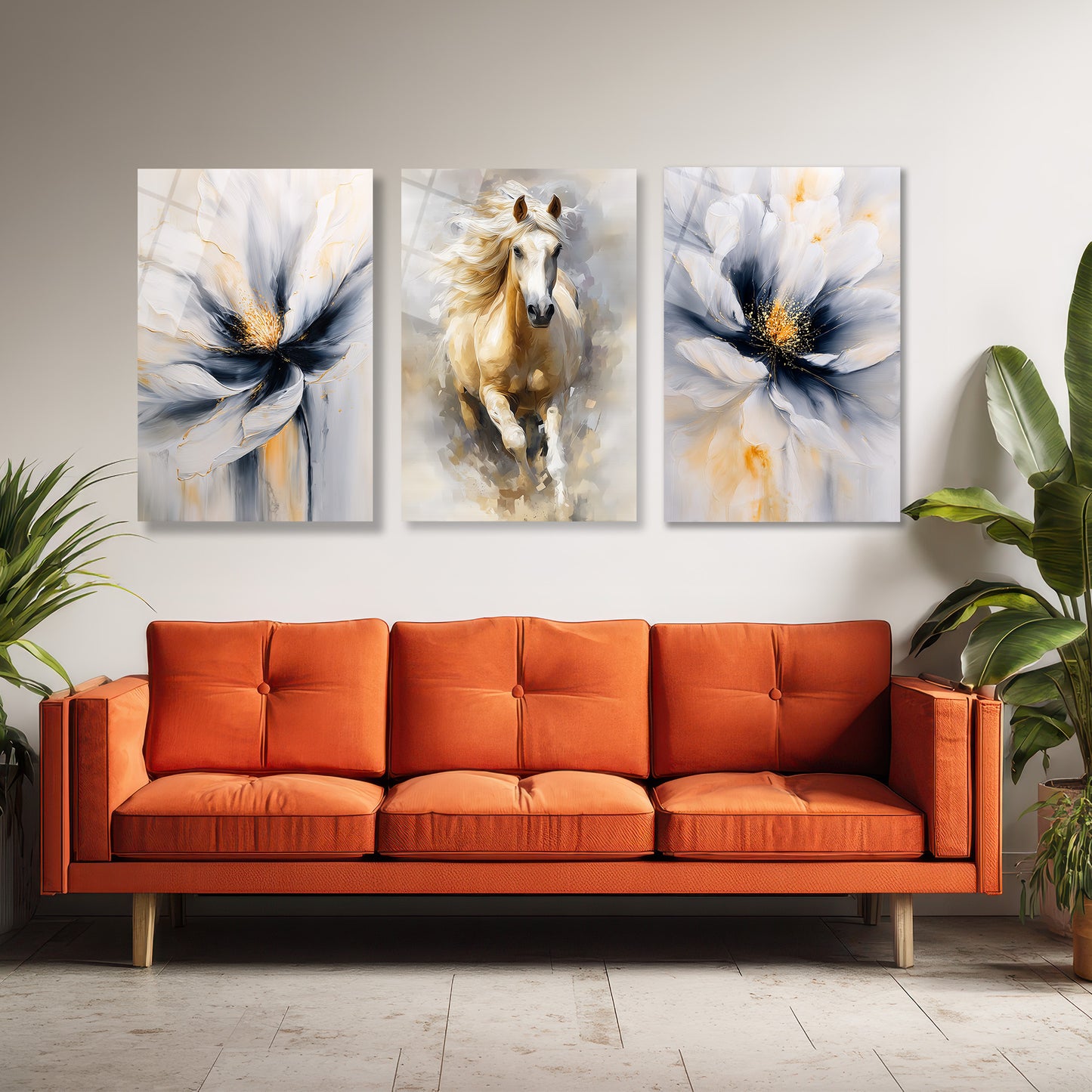 ÜÇLÜ DİKEY CAM TABLO SETİ - TT4157