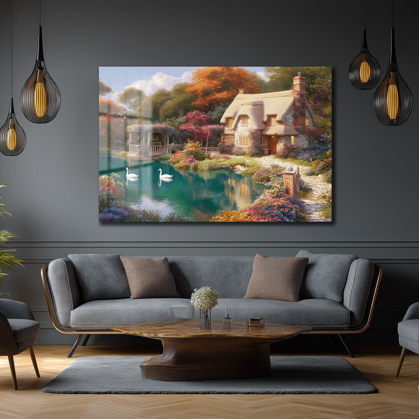 DEKORATİF YATAY CAM TABLO - TT3218