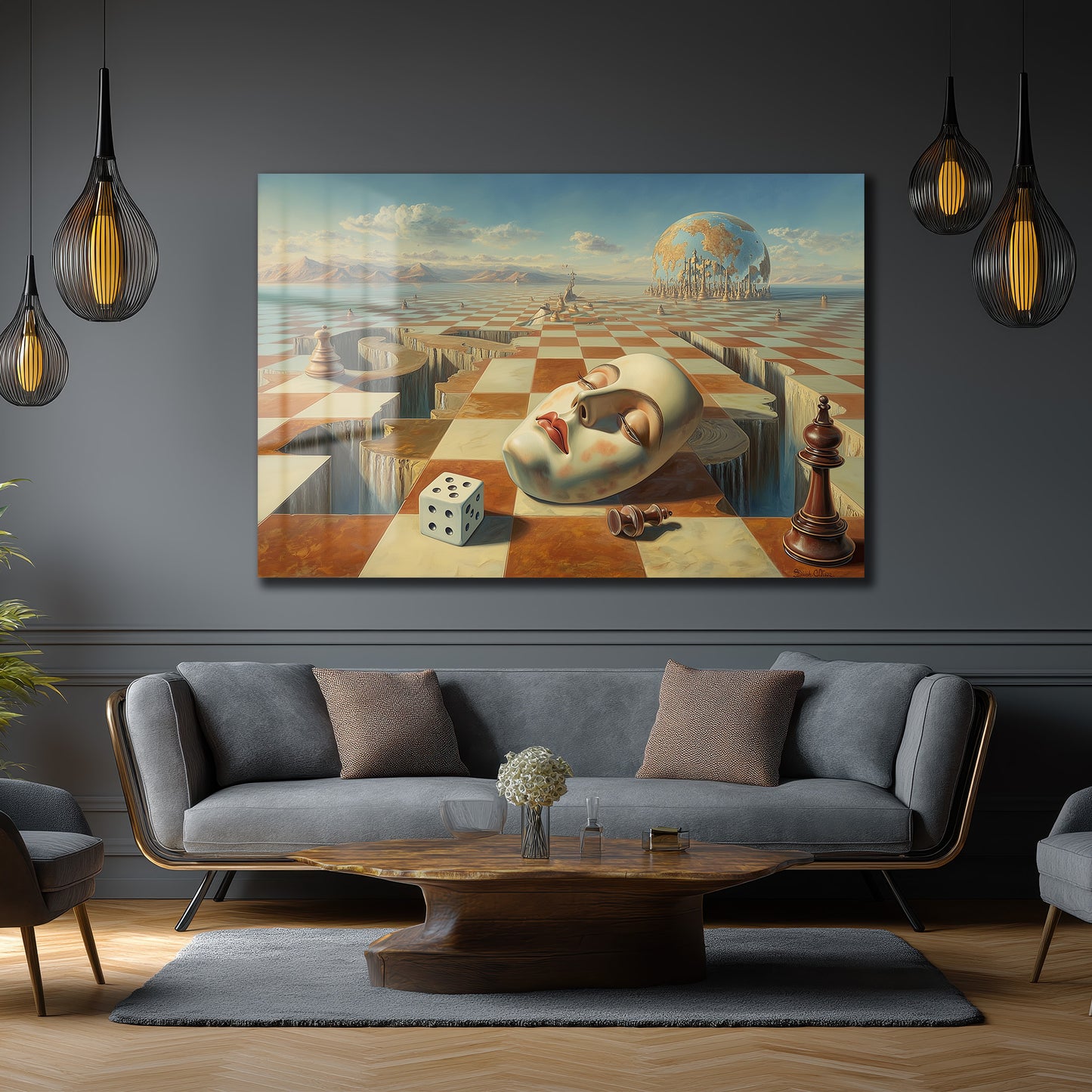 DEKORATİF YATAY CAM TABLO - TT3219