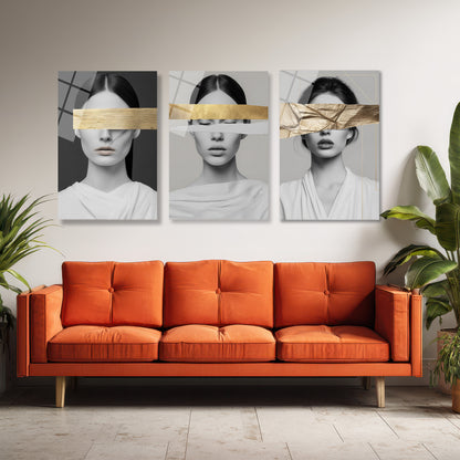 ÜÇLÜ DİKEY CAM TABLO SETİ - TT4159