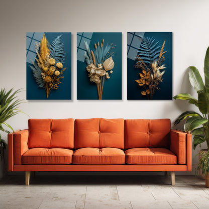 ÜÇLÜ DİKEY CAM TABLO SETİ - TT4160