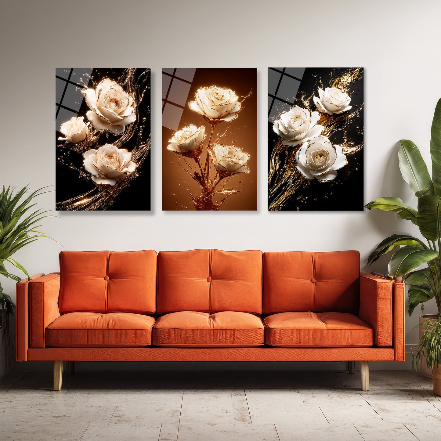 ÜÇLÜ DİKEY CAM TABLO SETİ - TT4163