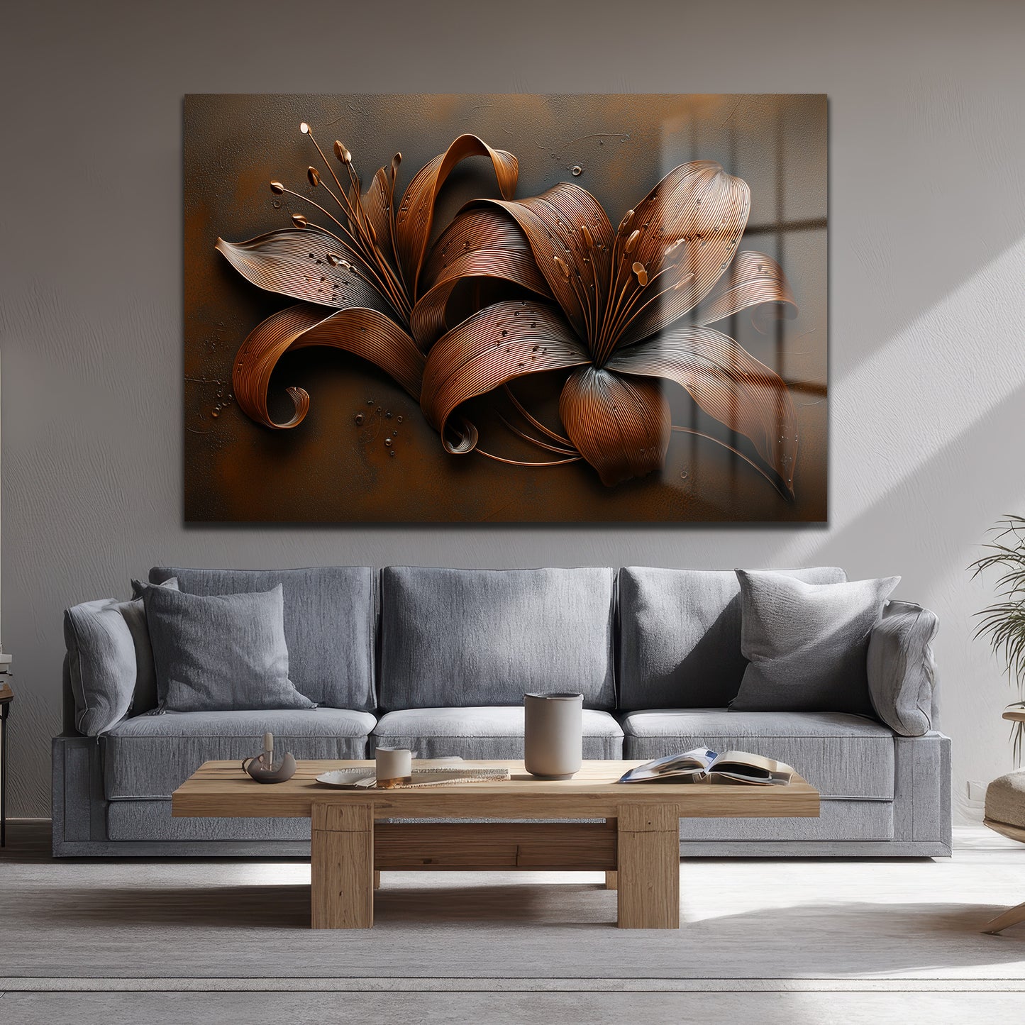 DEKORATİF YATAY CAM TABLO - TT3158