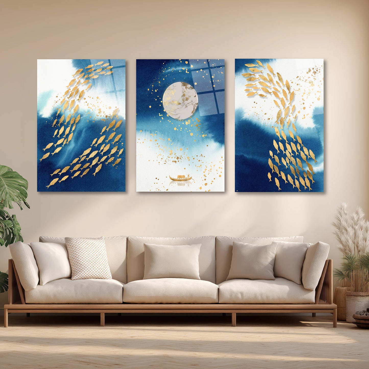 ÜÇLÜ DİKEY CAM TABLO SETİ - TT4077