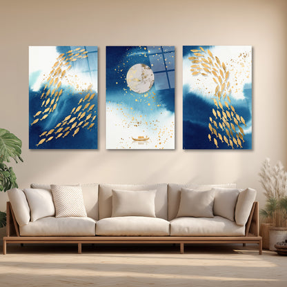 ÜÇLÜ DİKEY CAM TABLO SETİ - TT4077