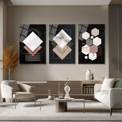 ÜÇLÜ DİKEY CAM TABLO SETİ - TT4068