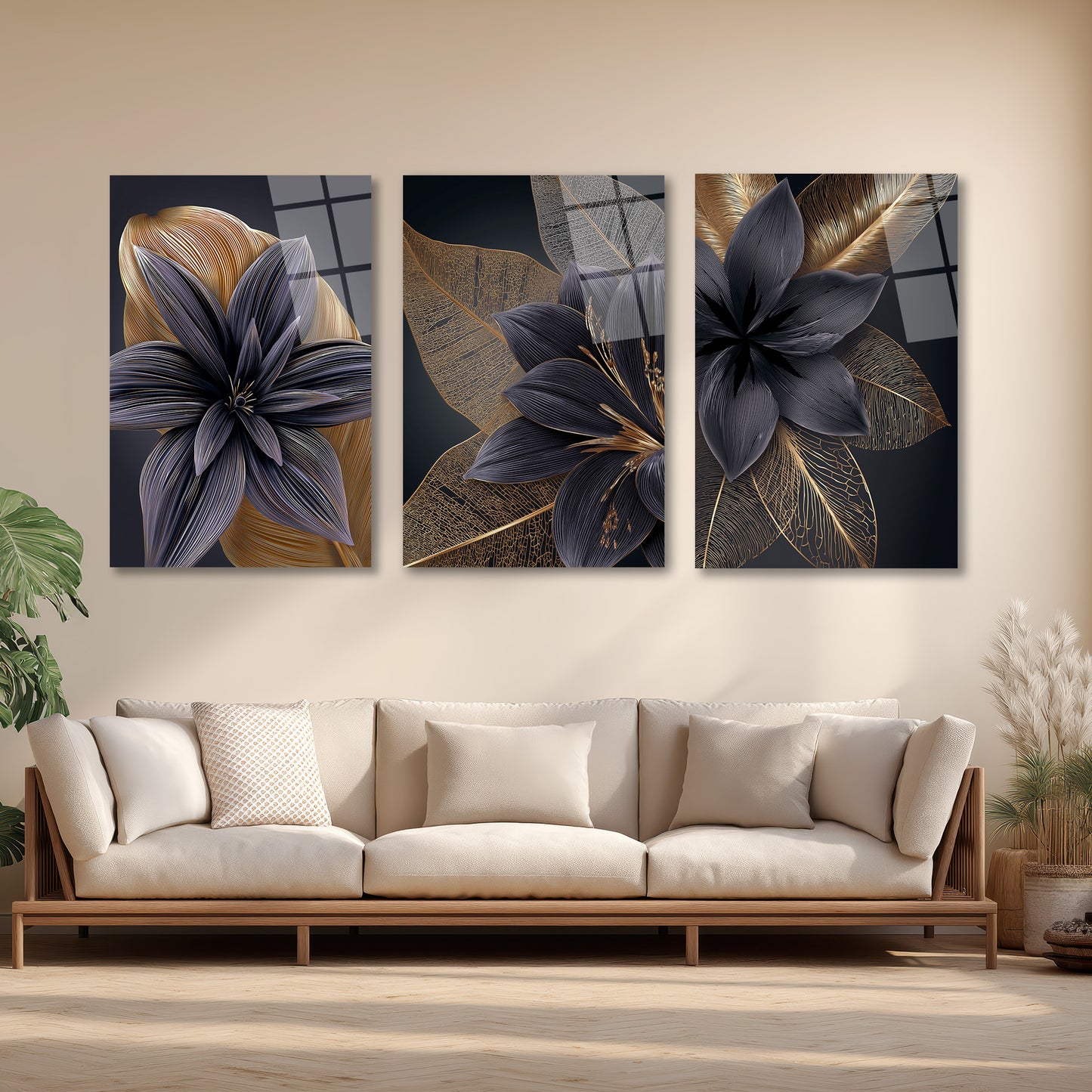 ÜÇLÜ DİKEY CAM TABLO SETİ - TT4081