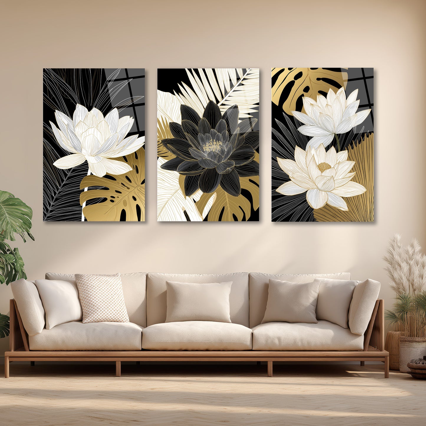 ÜÇLÜ DİKEY CAM TABLO SETİ - TT4082