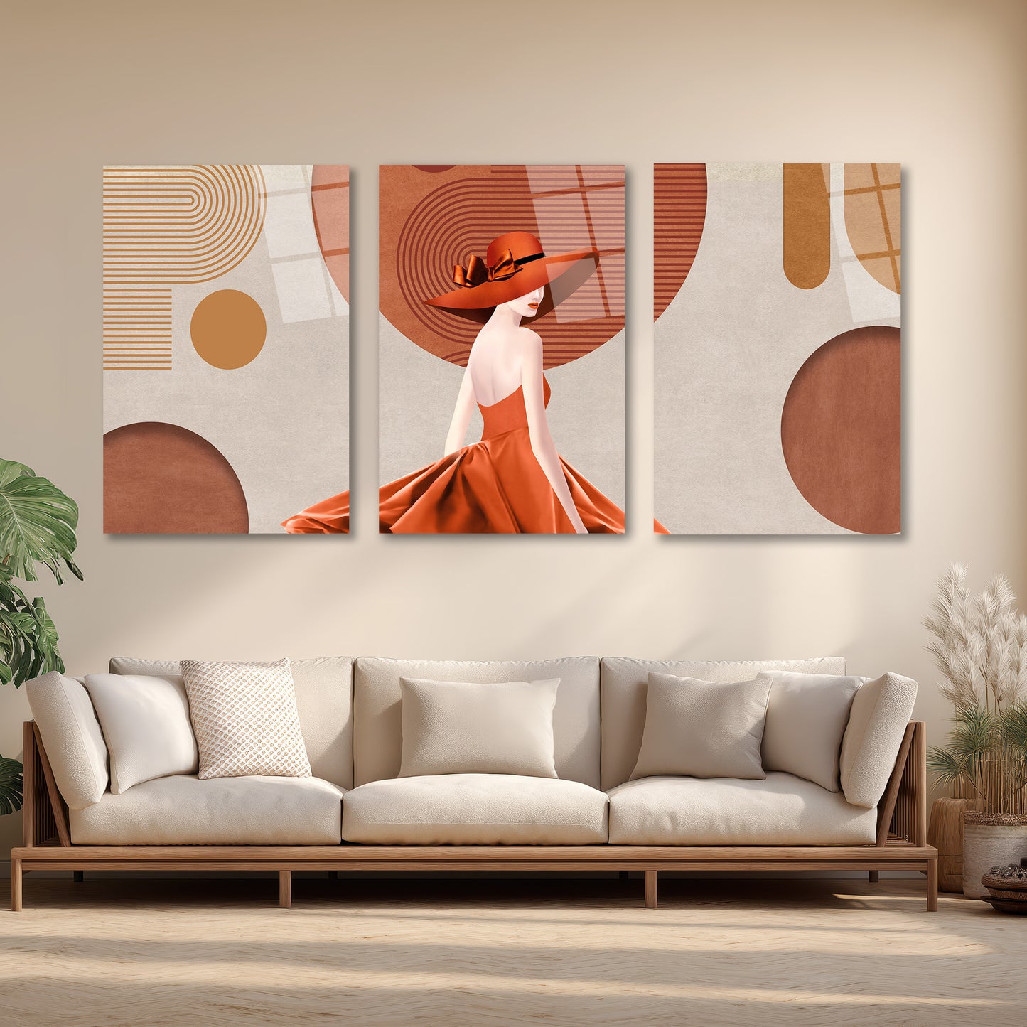 ÜÇLÜ DİKEY CAM TABLO SETİ - TT4084