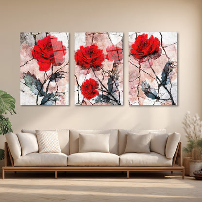 ÜÇLÜ DİKEY CAM TABLO SETİ - TT4086