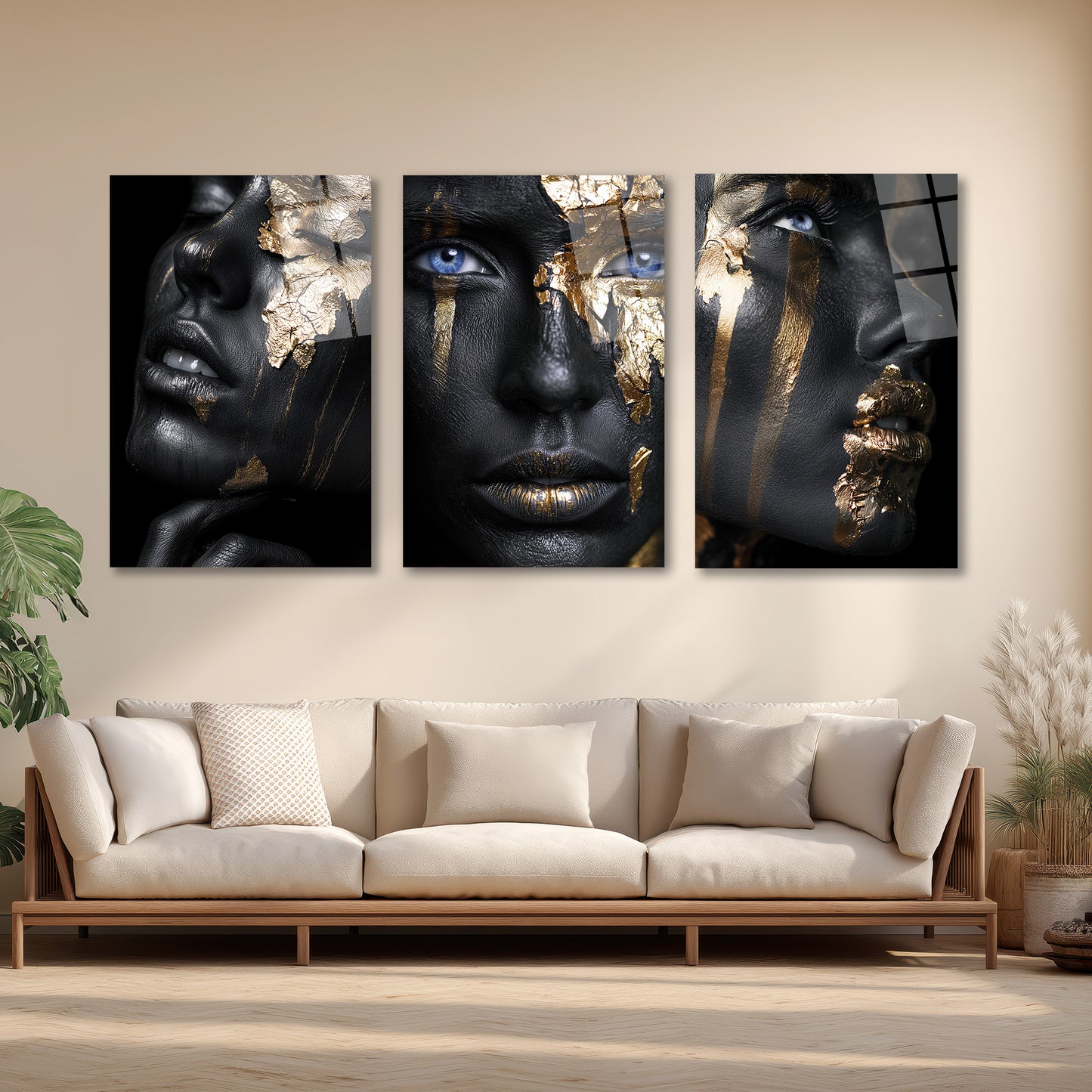 ÜÇLÜ DİKEY CAM TABLO SETİ - TT4069