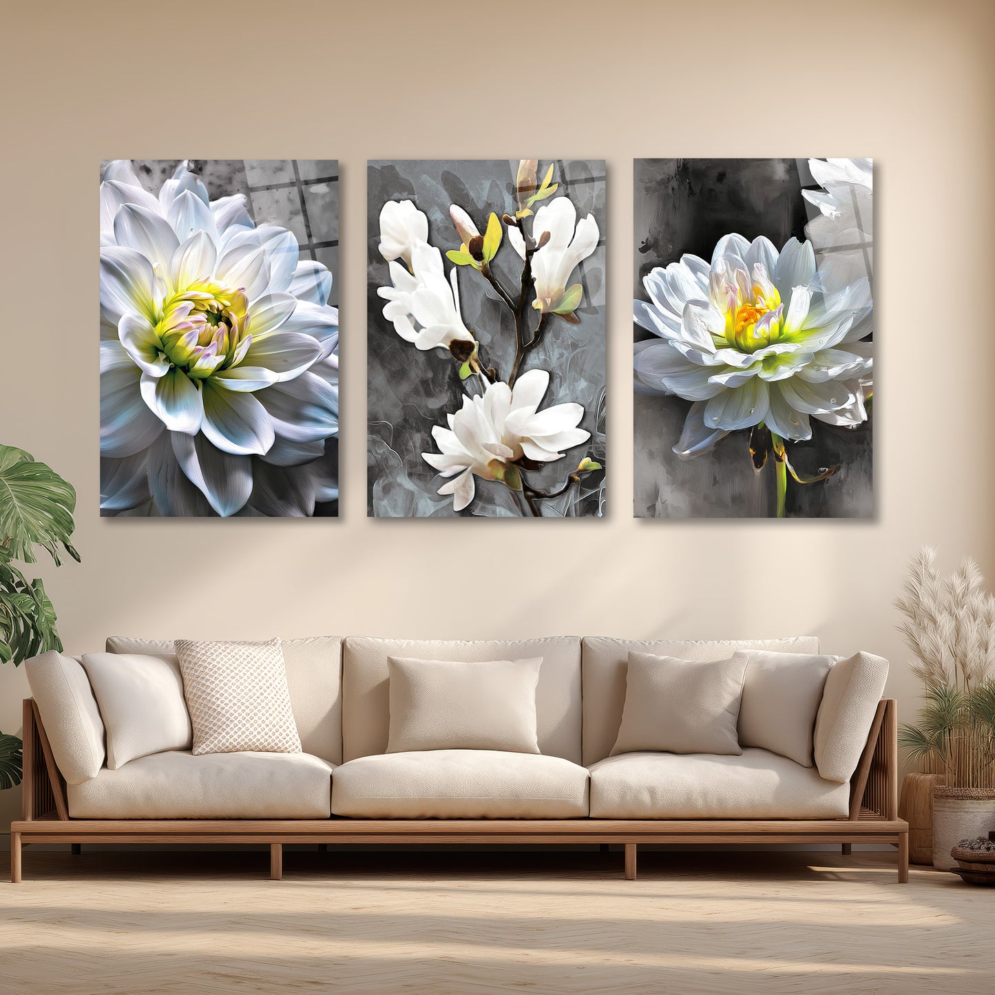 ÜÇLÜ DİKEY CAM TABLO SETİ - TT4087