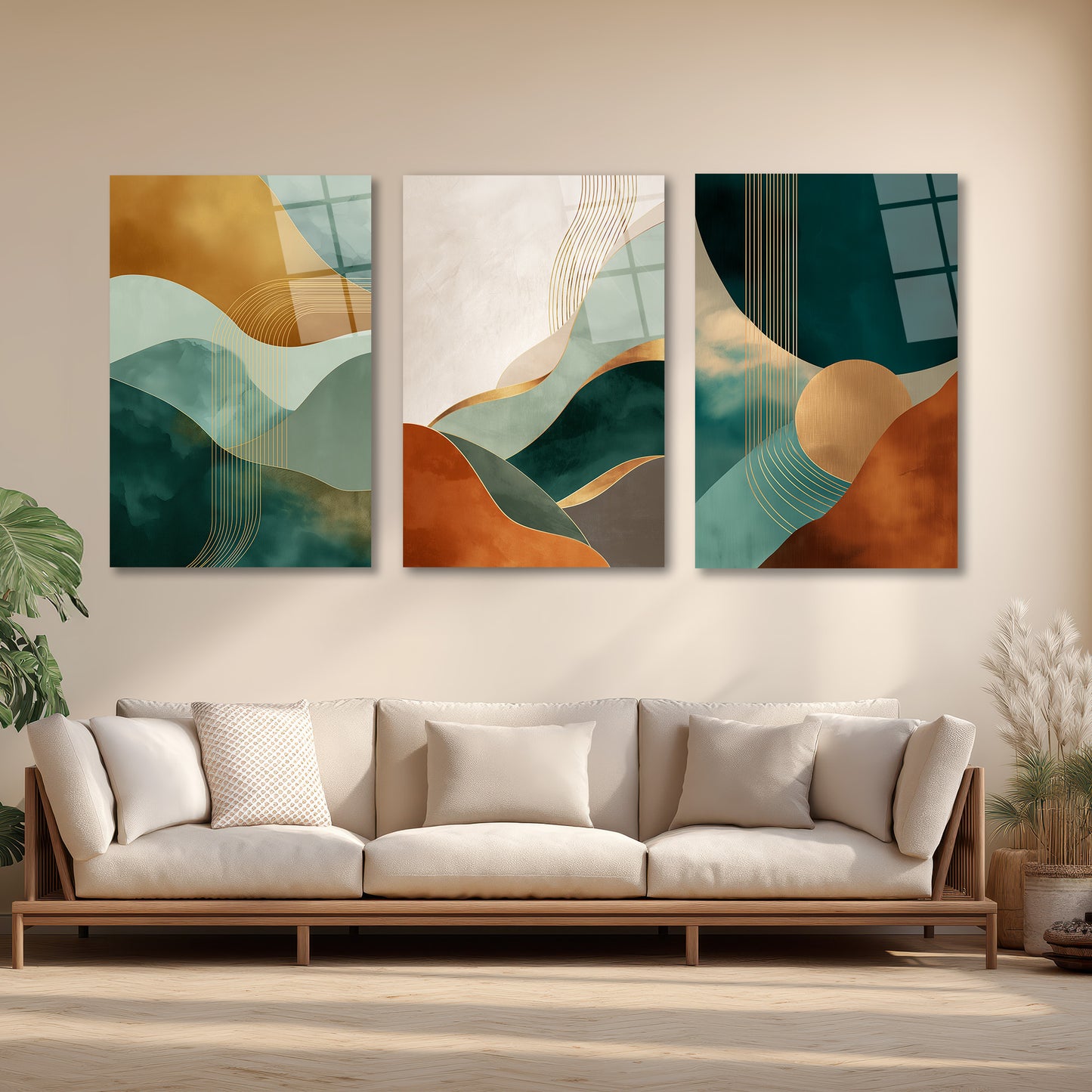 ÜÇLÜ DİKEY CAM TABLO SETİ - TT4091