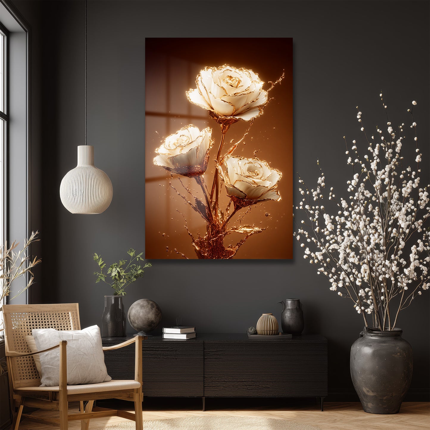 DEKORATİF DİKEY CAM TABLO - TT3376