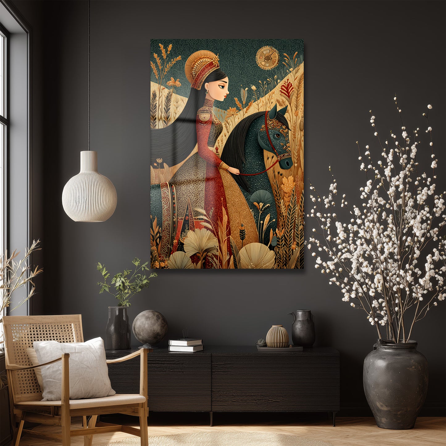 DEKORATİF DİKEY CAM TABLO - TT3448