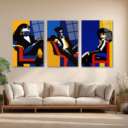 ÜÇLÜ DİKEY CAM TABLO SETİ - TT4118