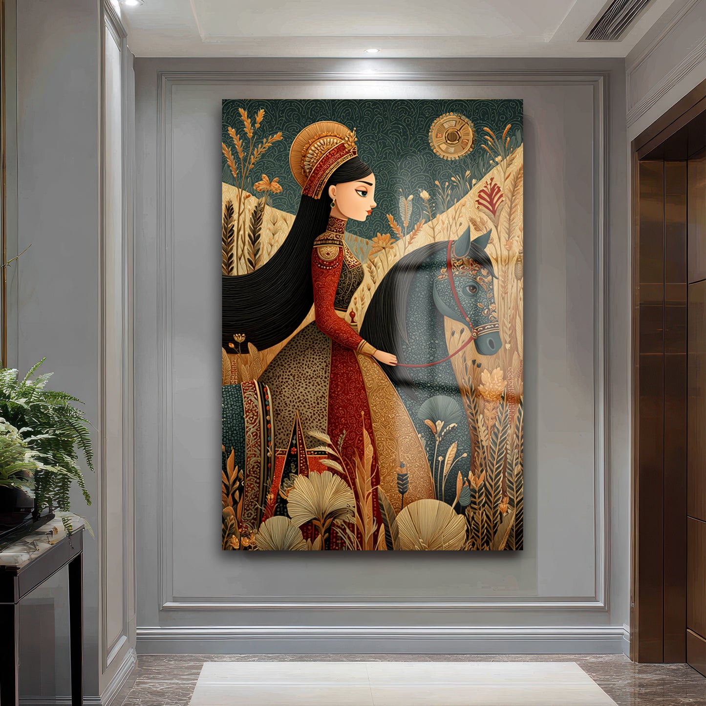 DEKORATİF DİKEY CAM TABLO - TT3448