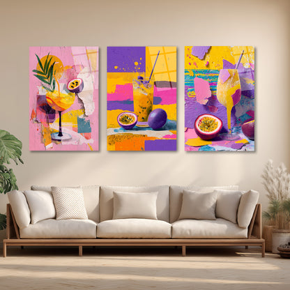 ÜÇLÜ DİKEY CAM TABLO SETİ - TT4120