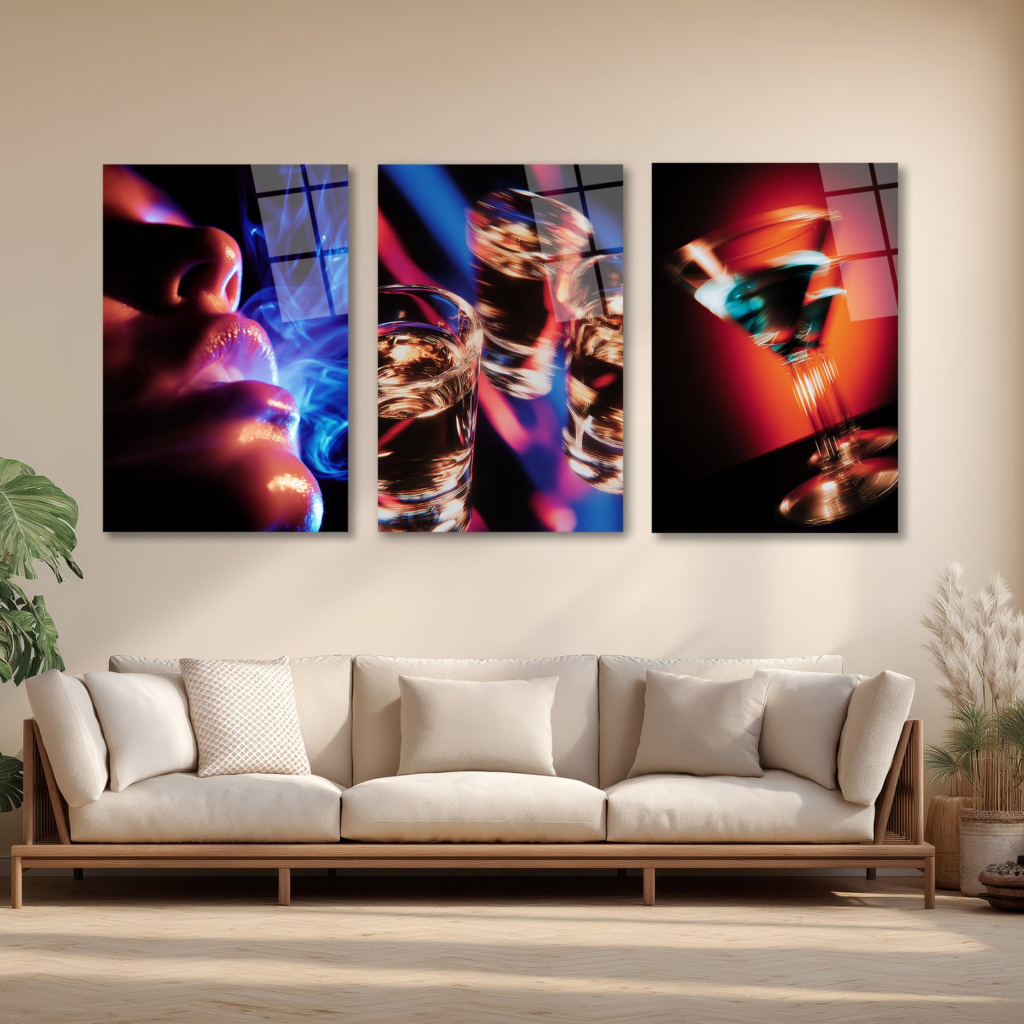 ÜÇLÜ DİKEY CAM TABLO SETİ - TT4126