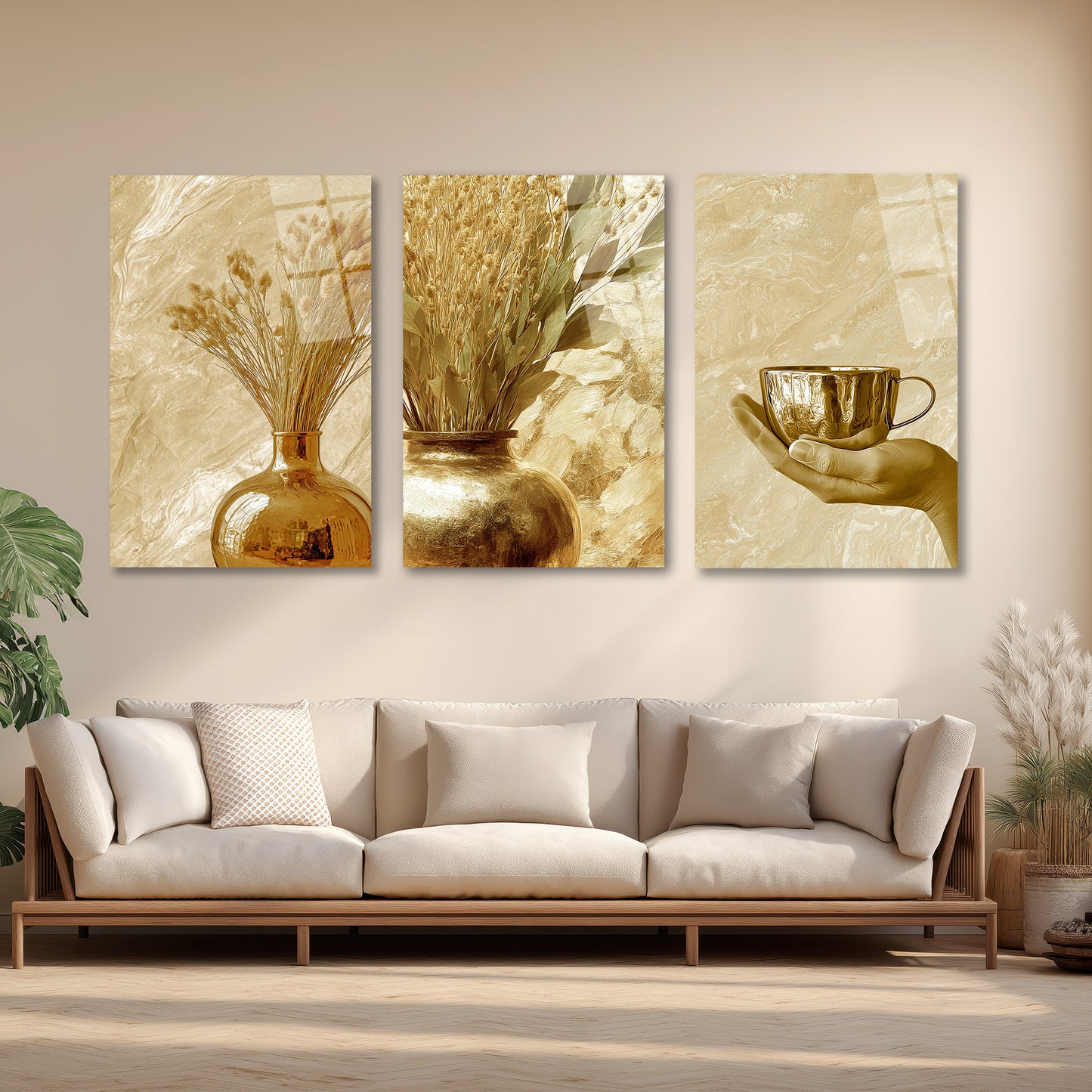 ÜÇLÜ DİKEY CAM TABLO SETİ - TT4127