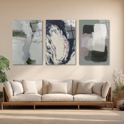 ÜÇLÜ DİKEY CAM TABLO SETİ - TT4132