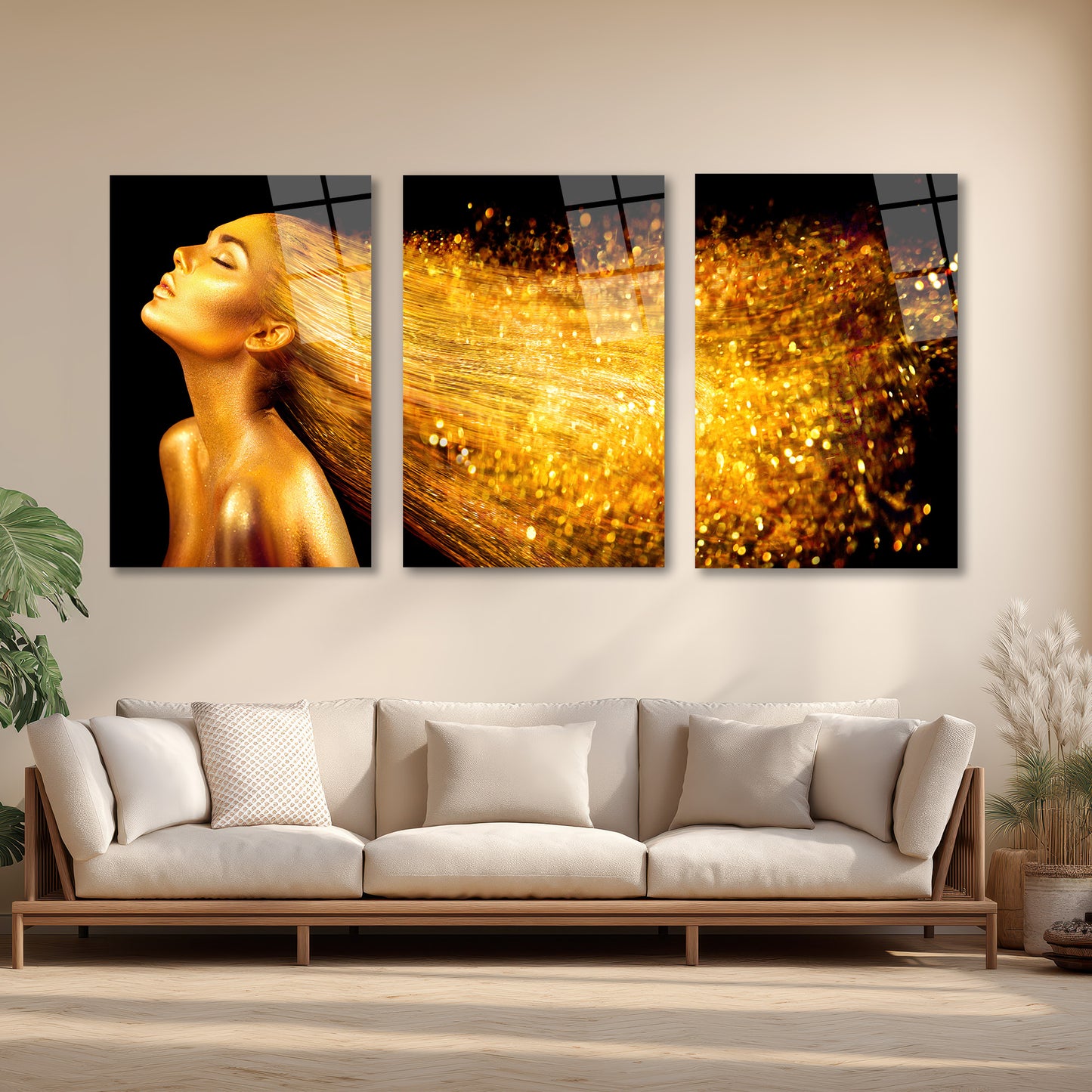 ÜÇLÜ DİKEY CAM TABLO SETİ - TT4074