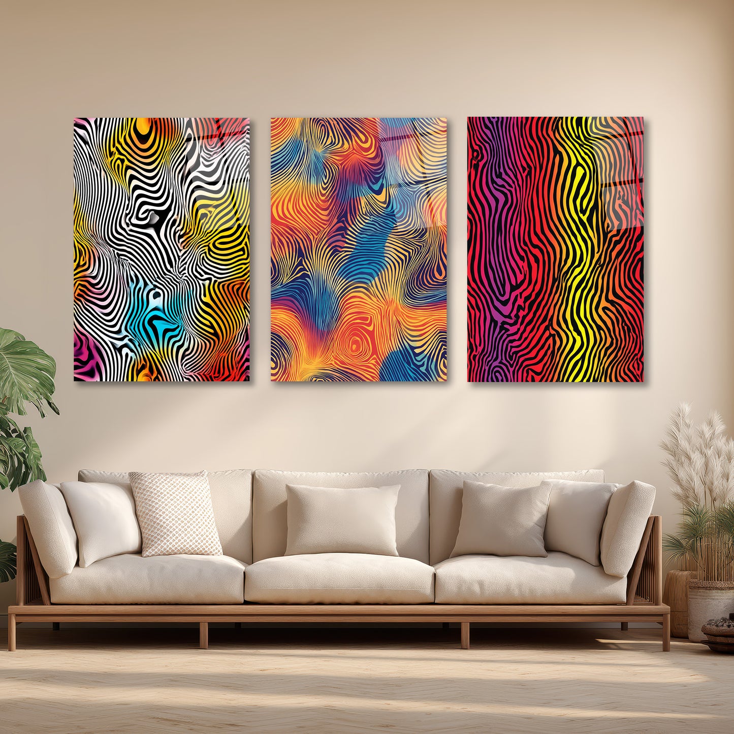 ÜÇLÜ DİKEY CAM TABLO SETİ - TT4143