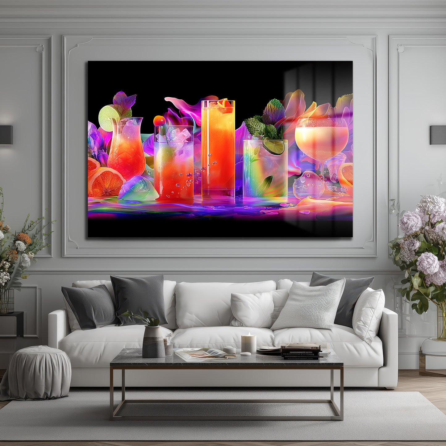 DEKORATİF YATAY CAM TABLO - TT3189