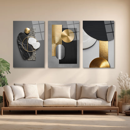 ÜÇLÜ DİKEY CAM TABLO SETİ - TT4146