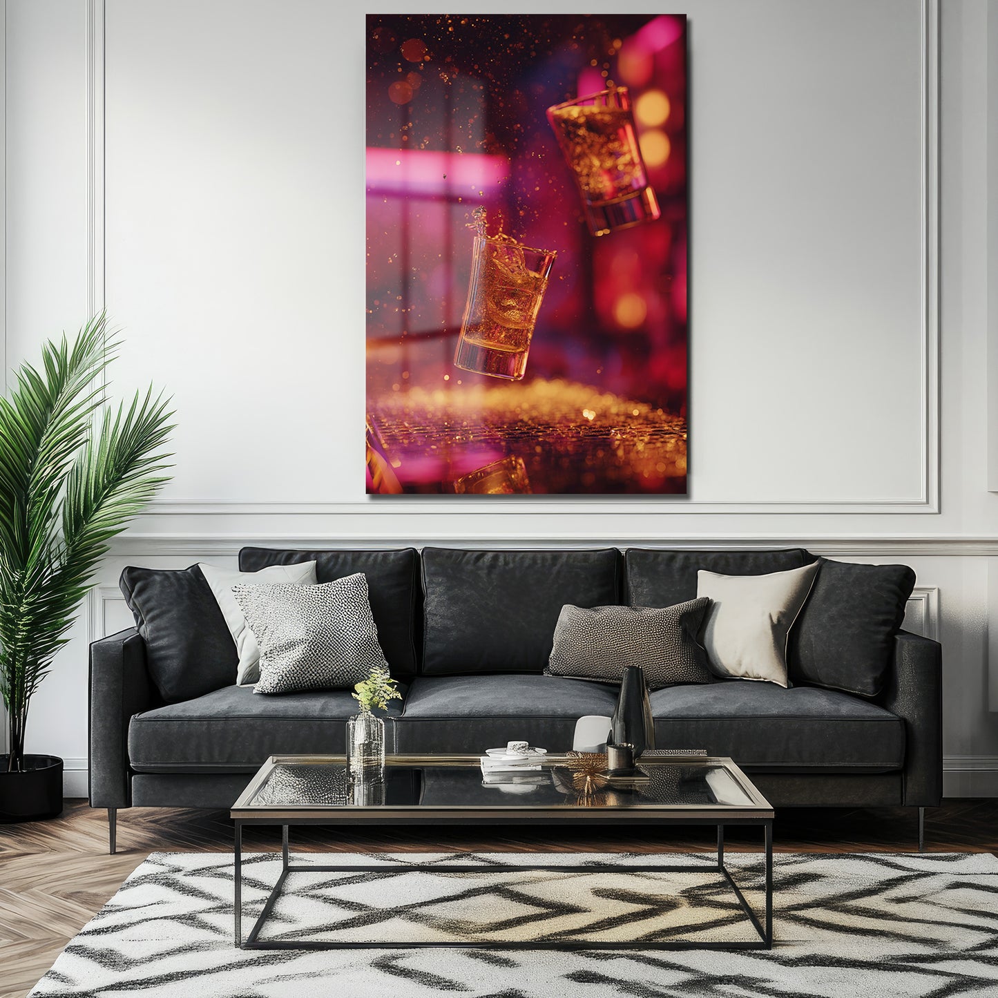 DEKORATİF DİKEY CAM TABLO - TT3328